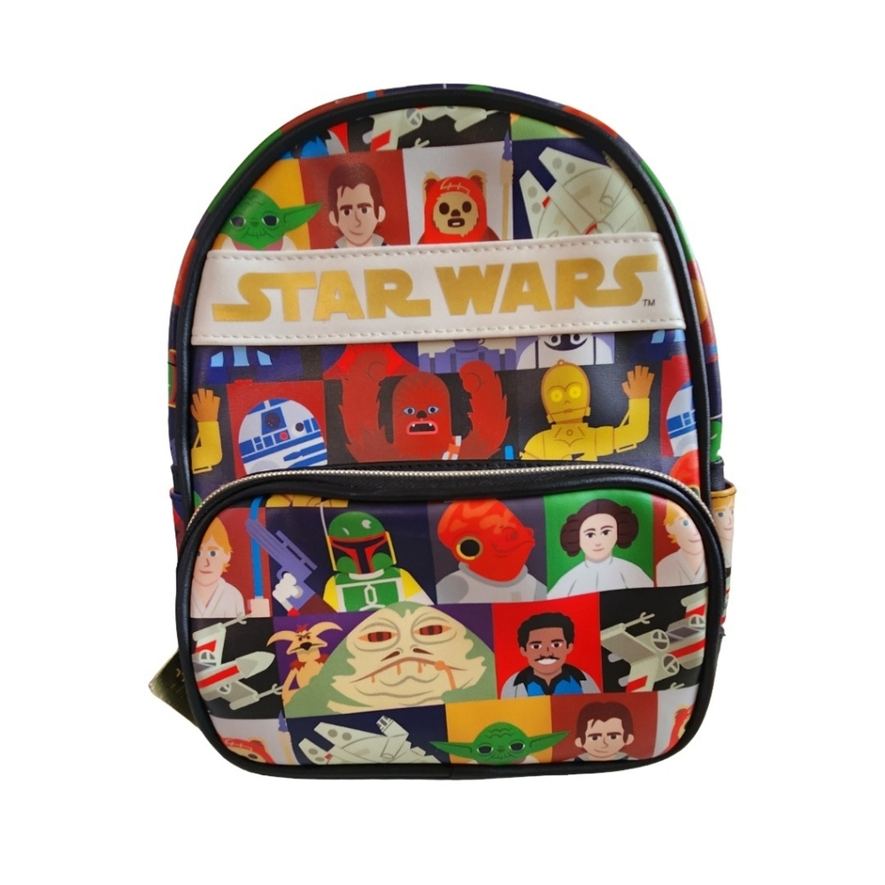 Disney Star Wars Characters Mini Backpack Purse Colorful Block Graphic Print